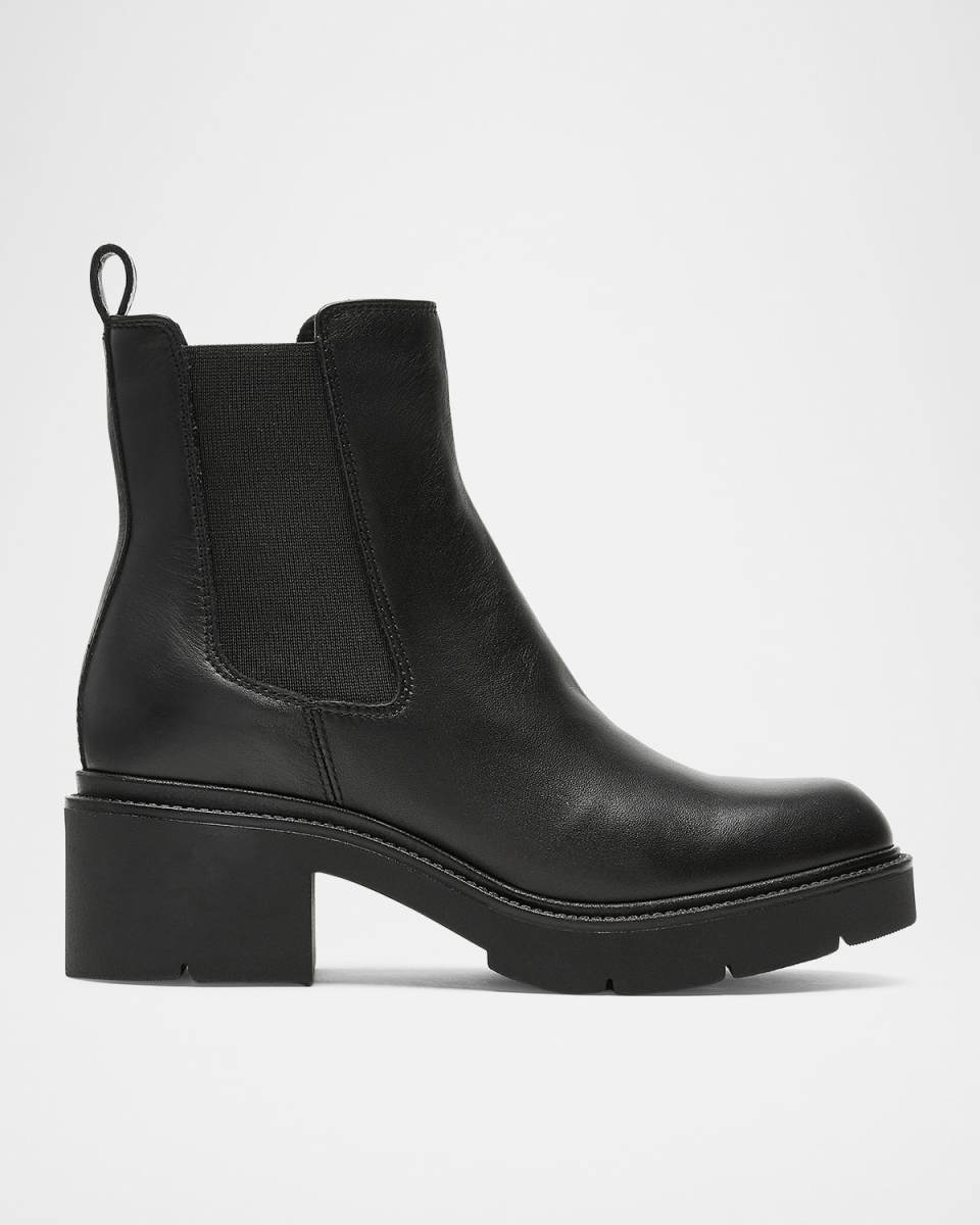 Axton Leather Lug-Sole Chelsea Booties